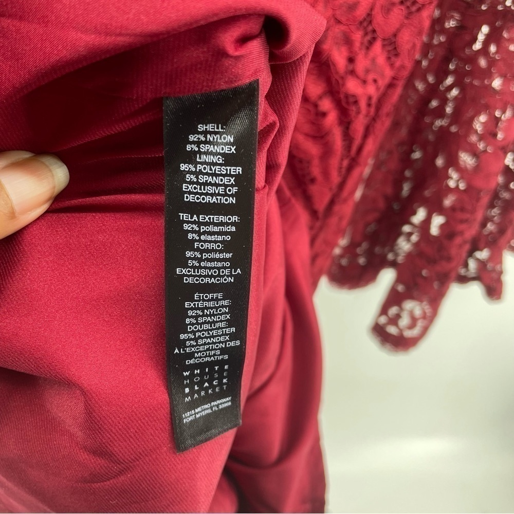 White House black market Bell-Sleeve Lace Shift Dress Z160‎ - Picture 8 of 13
